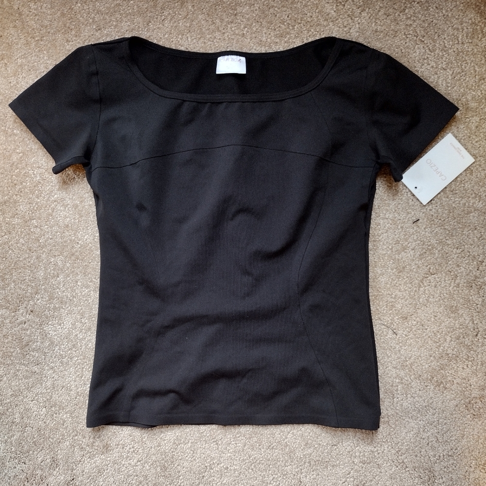 NWT Capezio dance shirt size M black